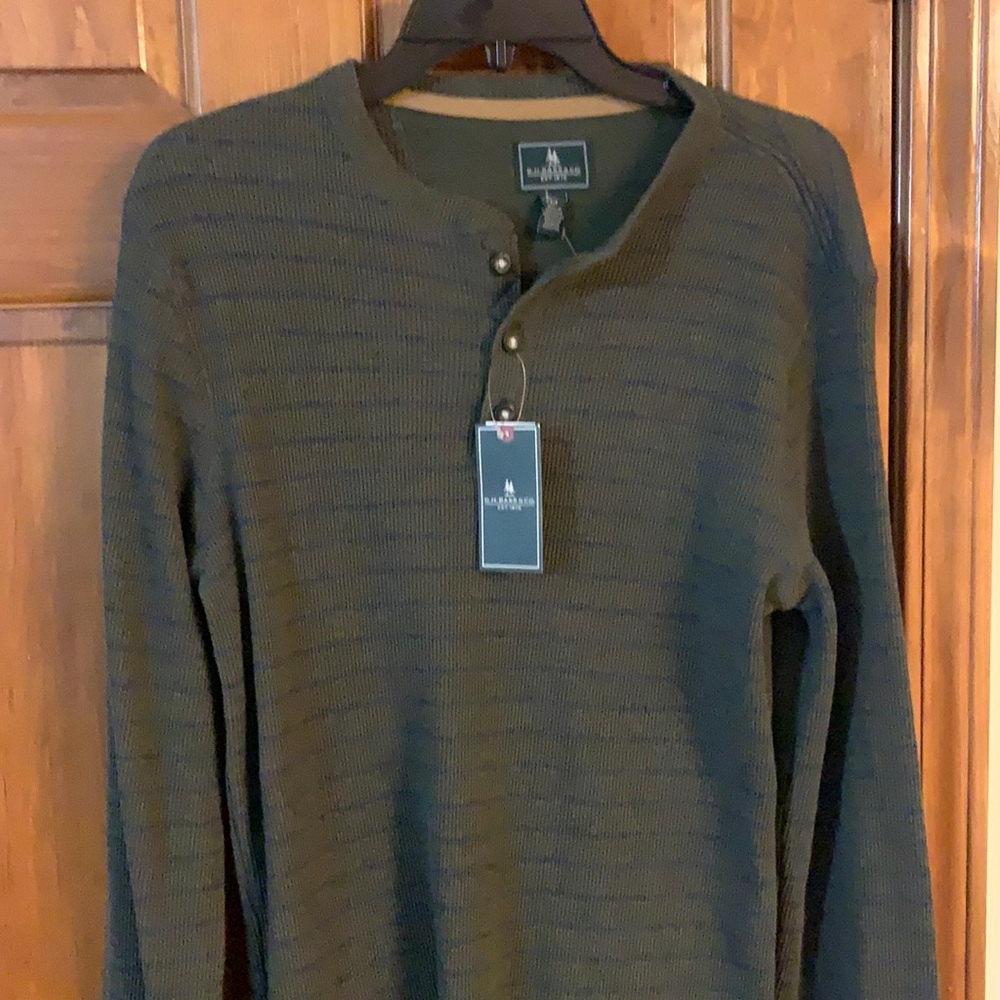New GH Bass Mens Thermal Henley S $58 NWT